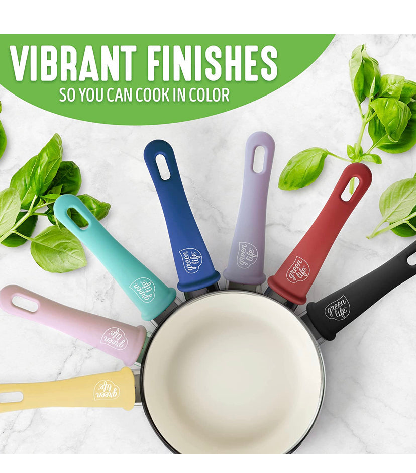 GreenLife Soft Grip 16pc Ceramic Non-Stick Cookware Set