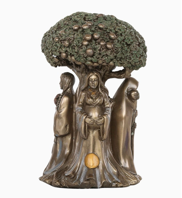 Sarimoire Altar Tarot Cloth Goddess Statue Tree of Life 5.5 in Cold Cast Bronze Statue Wicca Supplies Triple Moon Pentagram Pentacle Pendant Altar Supplies Kit