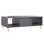 High-Gloss Grey Coffee Table – 103.5 × 60 cm