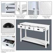 120 cm Console Table with Drawers & Shelf