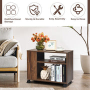 Rolling Industrial Bedside & Sofa Table