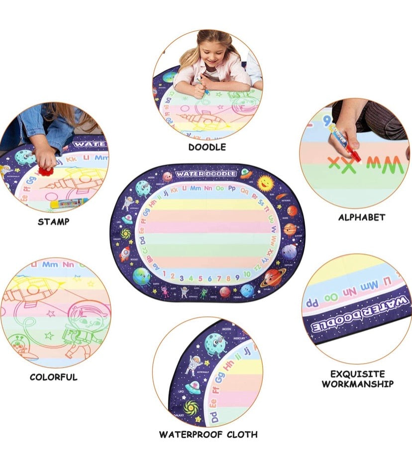 Large Aqua Doodle Mat 100 X 70 cm Water Drawing Doodle Magic Mat Educational Toys Gifts for Kids Toddlers Boys Girls Age 3 4 5 6 7 8 Year Old