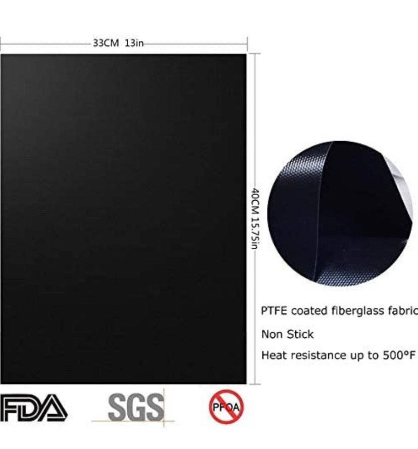 BBQ Grill Mats, 5Pcs Extsud 16 x 13 Inches Non Stick Oven Liner Teflon Cooking Mats - Perfect for Baking on Gas, Charcoal, Oven and Electric Grills - Reusable, Durable, Heat Resistant Barbecue Sheets For Grilling Meat, Veggies, Seafood