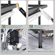 3 Tier Kitchen Dish Rack Plate Cup Drying Drainer Tray Cutlery Holder Storage