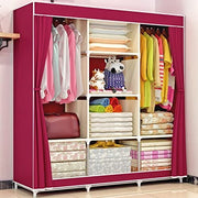 165 cm Portable Fabric Wardrobe with Hanging & Shelf Storage – 6 Colours