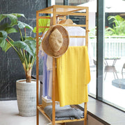 Mobile Wooden Clothes Rack with Wheels