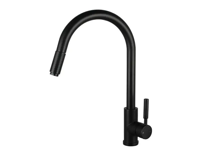 Black Solid Brass Round Pull Out Mixer Tap 360 Swivel Bar Sink Faucets