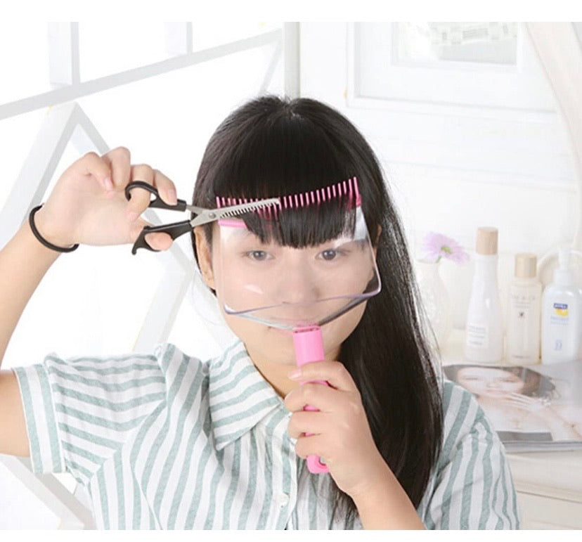 Fringe Trimming Holder with Clear Shield & Clipping Catcher – Pink