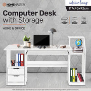 Modern Work Desk with Storage – 117 × 92 cm