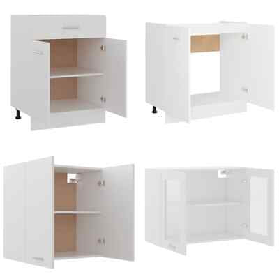 4-Piece White Kitchen Cabinet Set – Wall, Drawer & Sink Units