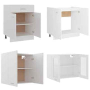 4-Piece White Kitchen Cabinet Set – Wall, Drawer & Sink Units