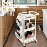 3-Tier Pegboard Rolling Storage Cart