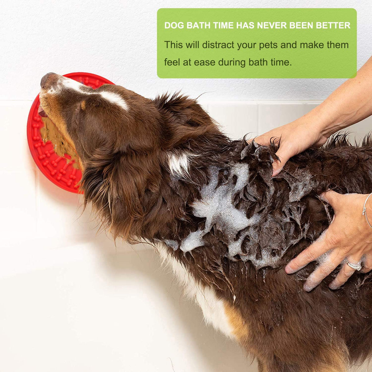 Lick Mat for Dogs 2 Packs - OAPRIRE Dog Lick Mat with Super Suction, Reduce Daily Anxiety, Slow Feeder Lick Mat Suctions to Wall for Pet Bathing, Grooming and Training - with Cleaning Brush