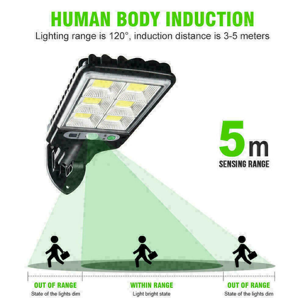 1200W Solar Flood LED Light Motion Sensor Security Wall Yard Street Outdoor Lamp