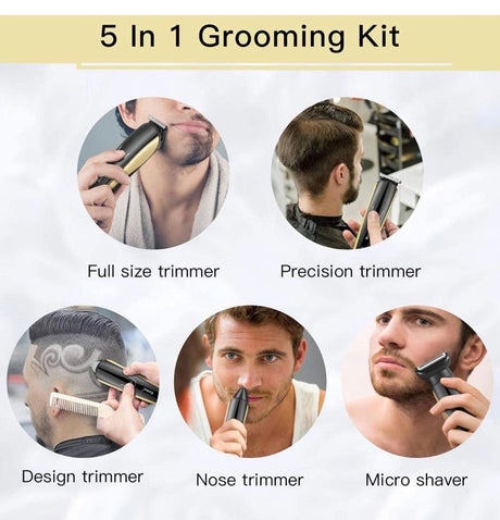 Multigroom 5 IN 1 Beard Trimmer, Hair Clipper with Li-ion Battery, Fast USB Charge, Long-Lasting Use