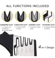 4-Stage Knife & Scissor Sharpener with Protective Glove