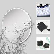 LED Round Bluetooth Mirror Bathroom Vanity Dimmable Circle Wall Mounted 