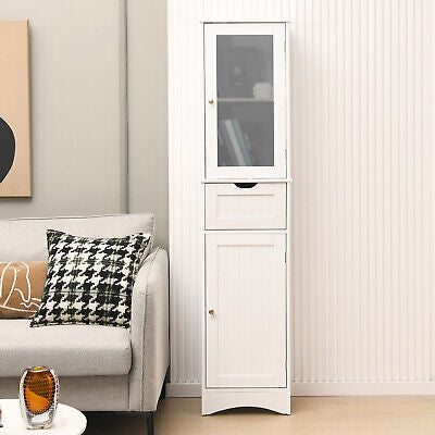 Bathroom Cabinets 5-Tier Tall Slim Storage Cabinet Cupboard Drawer 170CM