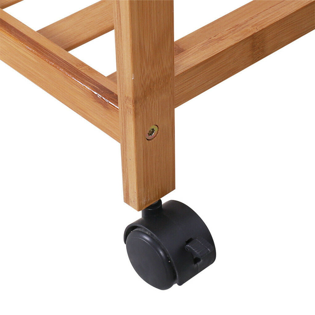 Mobile Wooden Clothes Rack with Wheels