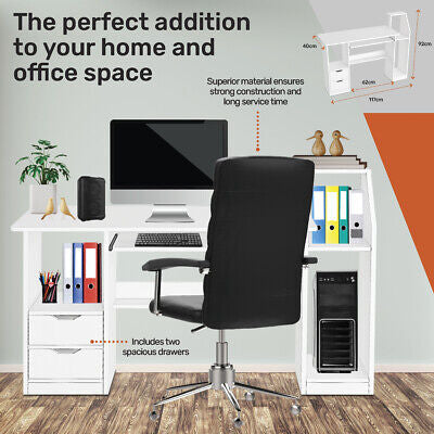 Modern Work Desk with Storage – 117 × 92 cm