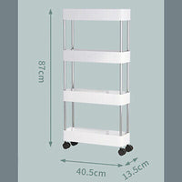 13 cm Slim 4-Tier Rolling Storage Trolley