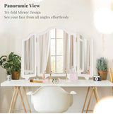 Large Hollywood Vanity Tri-fold Makeup Mirror