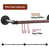 Industrial Iron Pipe Wall-Mounted Garment Rail