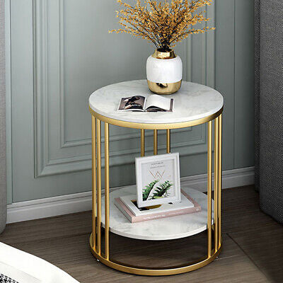 Marble-Style Side & Bedside Table
