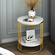 Marble-Style Side & Bedside Table