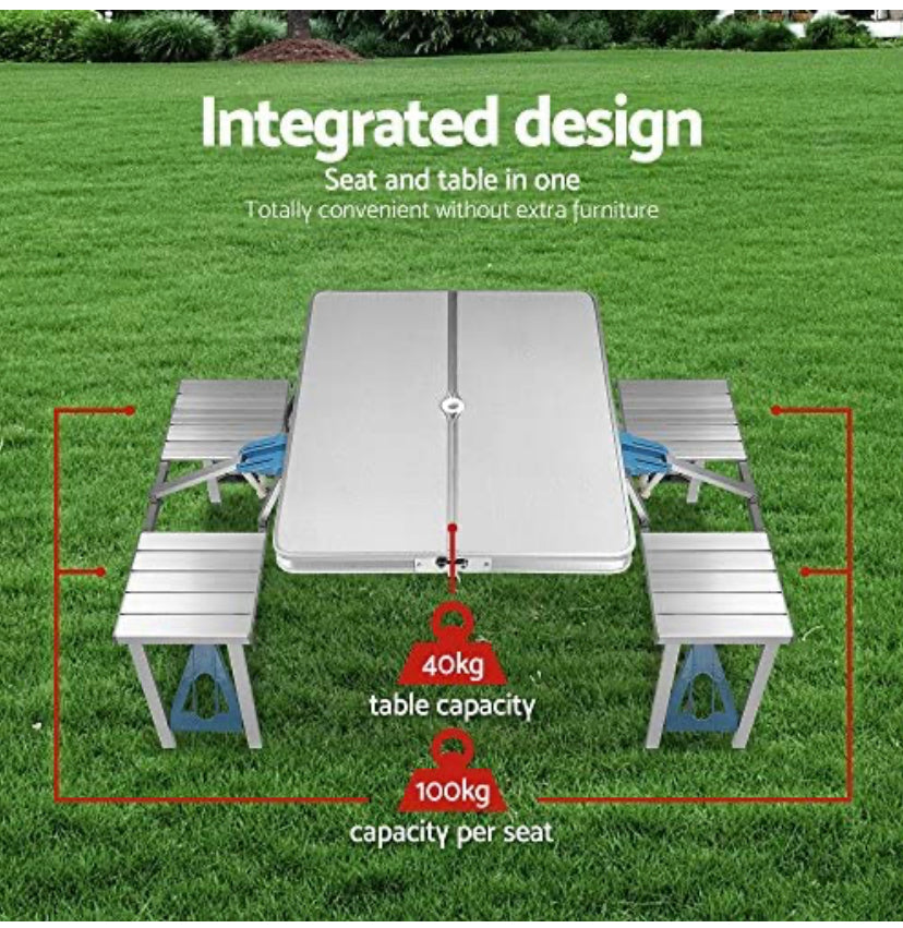 Portable Folding Camp Table Set