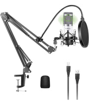USB Cardioid Condenser Microphone Kit with Boom Arm