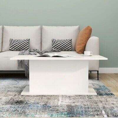 High-Gloss White Coffee Table – 102 × 55.5 cm