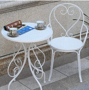 3 Piece Outdoor Garden Table Desks and Chairs Set Love Design Bistro Set, Bistro Table Set Retro Style Garden Furniture White Colour (Chairs*2）