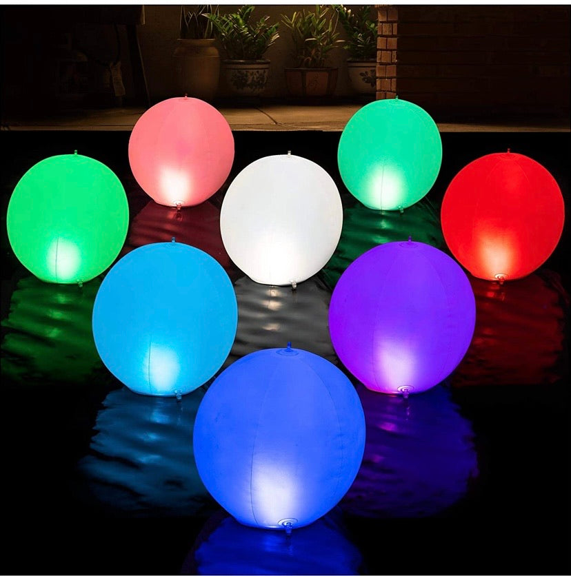 Solar Floating Pool Lights - 14-inch Fun Vibrant Changing Colors Balls - Inflatable Floatable Hangable Waterproof - Pool Garden Backyard Christmas Decorations - Pack of 2 Balls