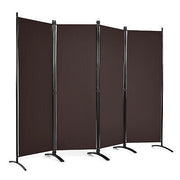 220 × 173 cm 4-Panel Brown Fabric Room Divider
