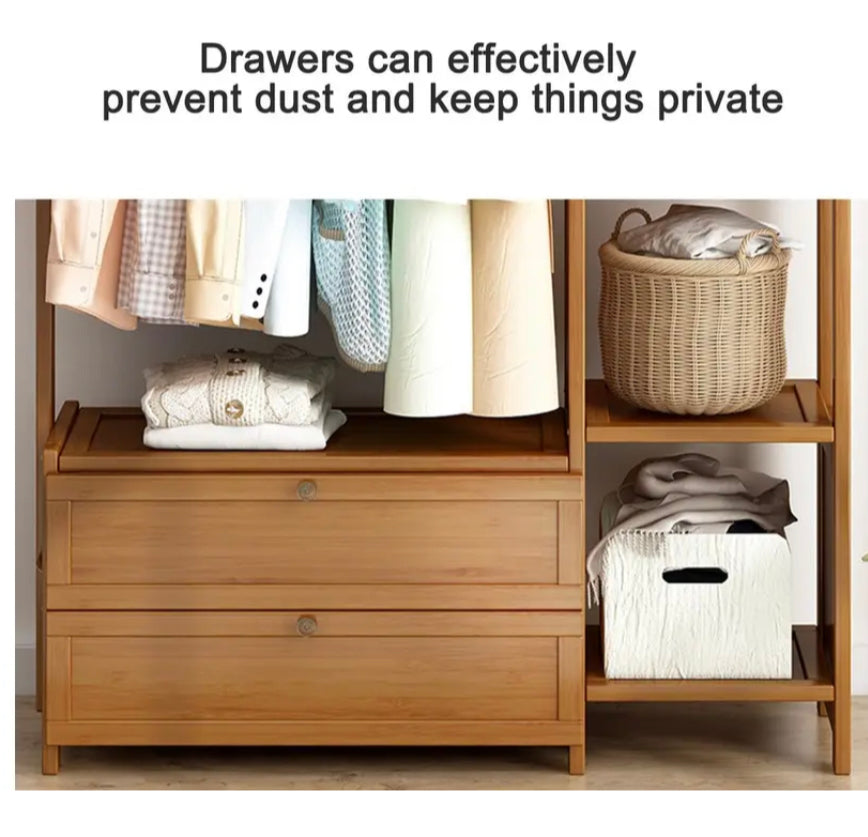 Solid Wood Coat Rack Stand Clothes Hanging Rail Rack Shelf Closet Hooks Storage Shelf