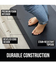 Premium Anti Fatigue Mat, Kitchen Mat, Standing Desk Mat, Floor Mat, Durable Non Slip Bottom, Waterproof Ergonomic Comfort Foam Rug & Mat for Kitchen, Sink, Office, Home or Garage (81 x 51 x 2 cm) Black (1)