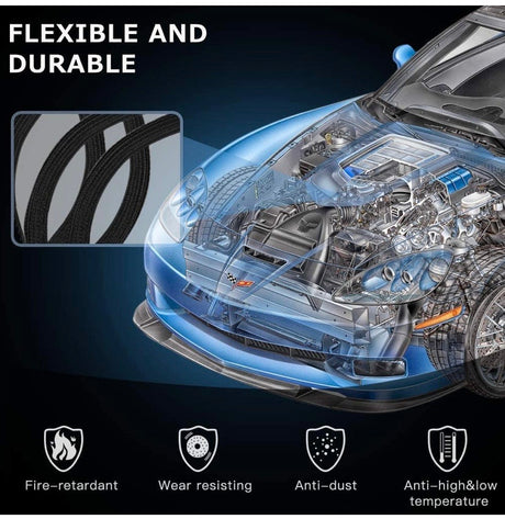 Cable Management Sleeve 3M, AGPTEK Cord Management System for Desk PC TV Computer Projector Wires Protection and Organization, Home, Theatre and Office, Prevent Cat from Chewing Cords, Black