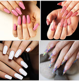 Poly Nail Gel Kit with 36W LED UV Nail Lamp Phoenixy 4 Colours Poly Nail Extension Gel Slip Solution Basic Nail Art Tools All In One Kit for Nail Manicure Beginner Starter Gift