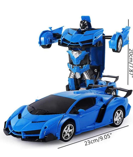 RC Car for Kids, 1:18 Transform Car Robot, 2.4GHz Rechargeable 360°Rotating Drifting Realistic Engine Sounds Remote Control Toy Car, Best Kids and Adults (Blue)