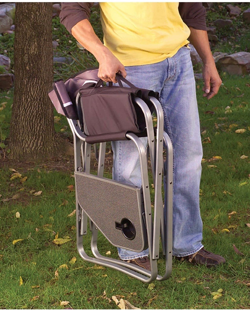 Portable Deck Chair with Side Table