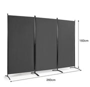 3-Panel Wood & Steel Folding Privacy Screen – 4 Colours