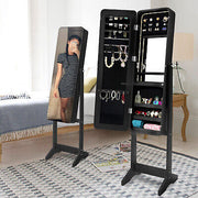 La Bella Black Full-Length Mirror Jewellery Cabinet with LED Light