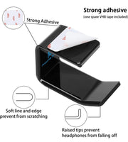 Acrylic Under-Desk Headphone Hanger – Black