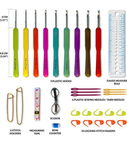 9-Size Ergonomic Crochet Hook Set with Case – 2–6mm