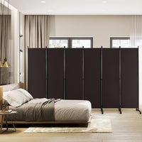 334.5 × 172 cm 6-Panel Rolling Room Divider – 4 Colours