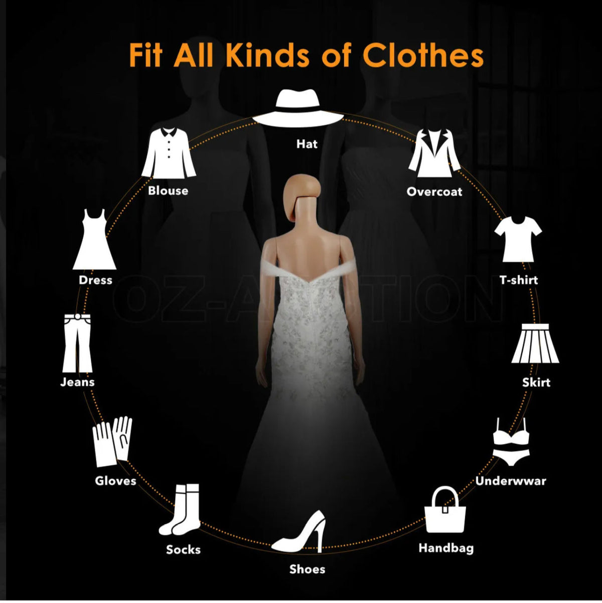 175cm Full-Body Female Display Mannequin with Metal Base