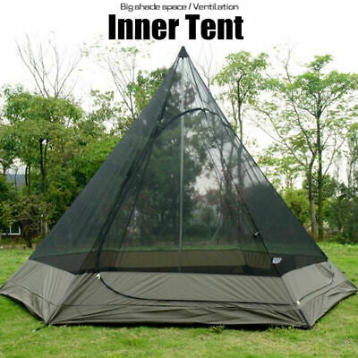 Double-Layer Camping Teepee Tent with Mesh Inner