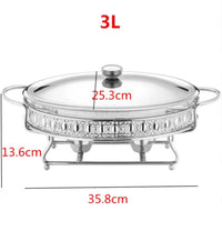 Food Warmer Buffet Alcohol Stove Luxury Golden Oval Hotel Wedding Chafing Dish