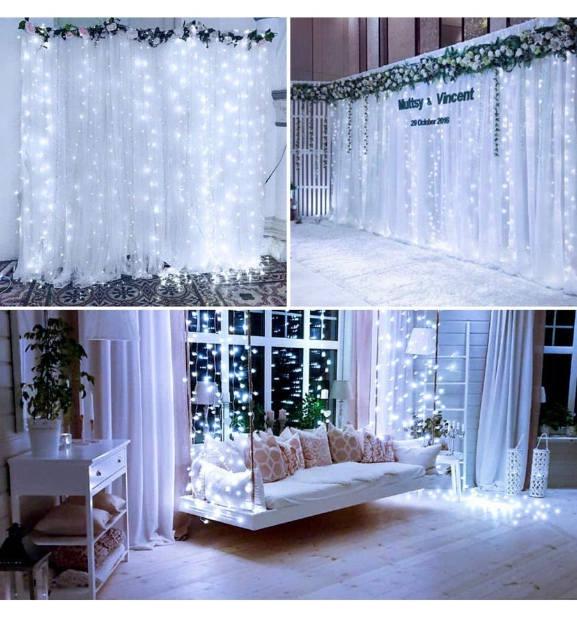 LED Window String Fairy Lights USB & Battery Powered with Remote Control Daylight White